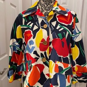 Ralph Lauren Button Front Multicolored Jacket Size PL